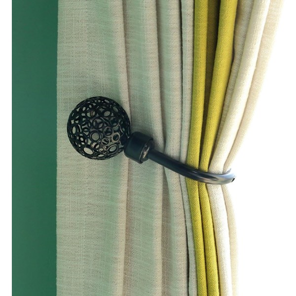 Retro U-formet hul veggmontert gardinkrok for kåper, hatter og hjemmegardiner (2 svarte)