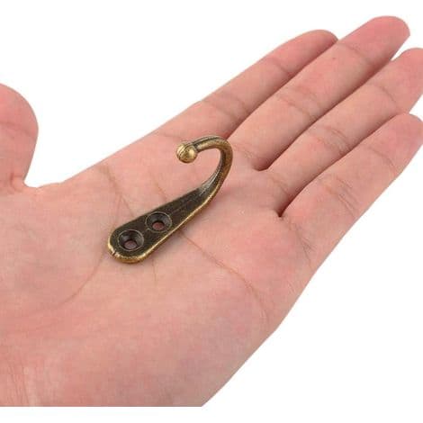 10 Bronze Single Hooks, Black Wall Hooks, Coat Hooks, Equipped with Mounting Screws