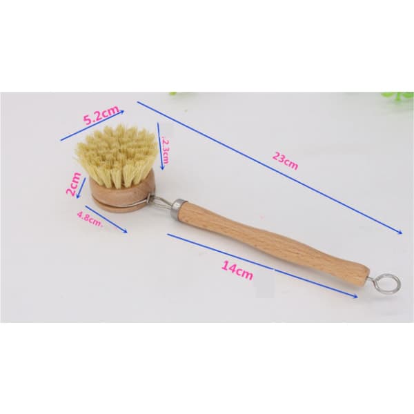 Natural Eco-Friendly Bamboo Dish Brush, 3 Replacement Heads
