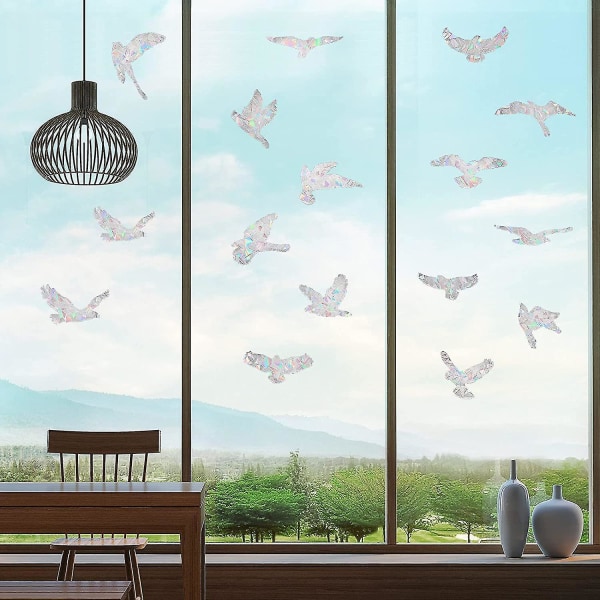 3-pakk vindus- og glassdørkrasj-advarselsklistremerker, fuglebeskyttelse - farge