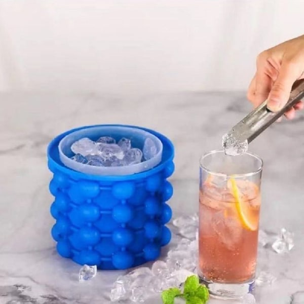 Ice Cube Bakke, Magic Ice Cube Ice Cube Maker Silikone Ice Cube Spand Ice Cube Form med Ice Genie låg Spar plads til en aperitif