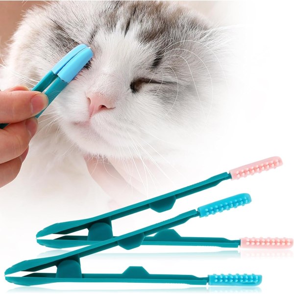 Dog Tear Comb Pet Eye Comb Grooming Dubbelsidig Blå Rosa för katter Liten Medium Large Ta bort sårskorv och M