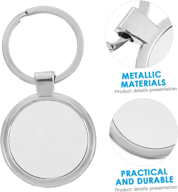 3pcs Empty Metal Keychains for DIY Creative Handmade Keychain Holder for and Lanyard