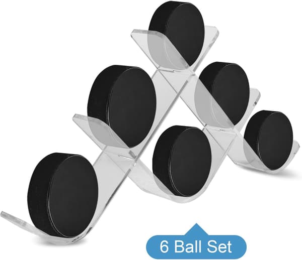 Hockeypuck Displaystativ W-form Akrylstativ til 6 Pucke Organizer Holder Egnet