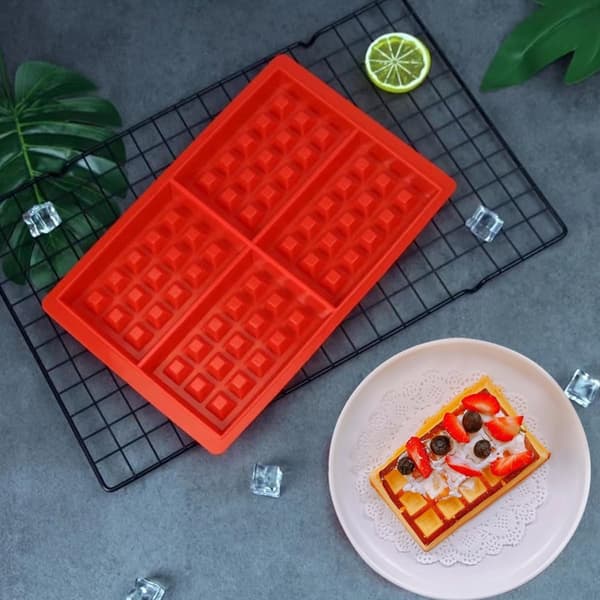 Waffle Iron Silicone Mold, Square Waffles, for Making Chocolate, Cakes, etc.