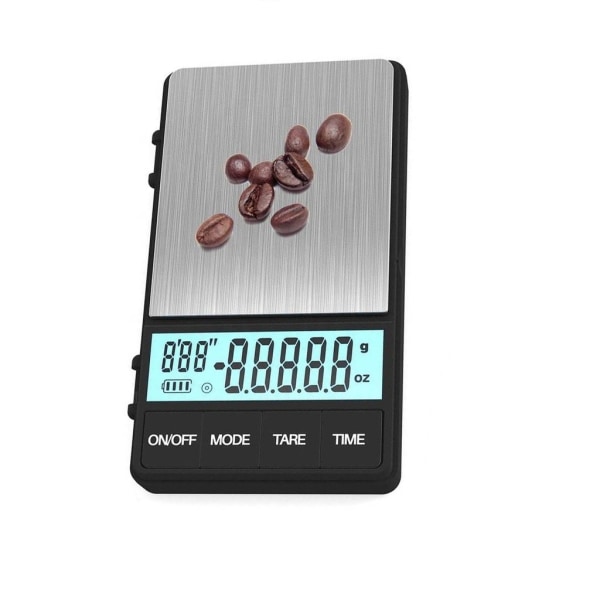 Espresso Scale pieni & ohut matkakahvivaaka, minidigitaalivaaka grammat ja unssit suurella taustavalaistulla LCD-taskulla ruostumattomasta teräksestä
