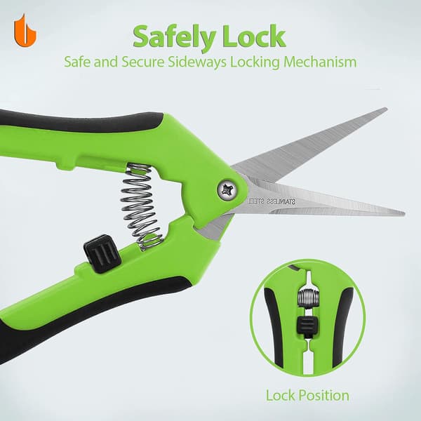 Durable Garden Shears Garden Hand Pruners Pruning Shears with Titanium Coated Curved Precision Blades