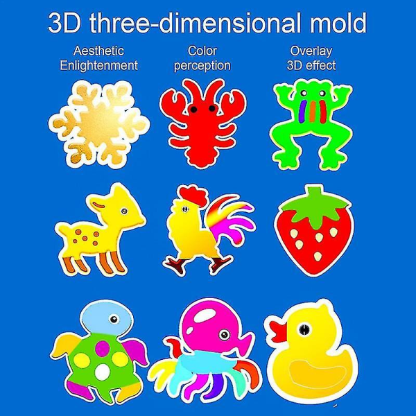 Käsintehdyt vesilelut 3d magic vesilelut molds käsintehdyt vesitontu lelut tee itse merieläimet lelut lasten syntymäpäiväsininen