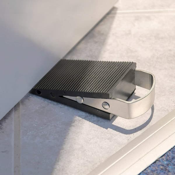 Door Stop with Stainless Steel Look Handle, 2-Pack
