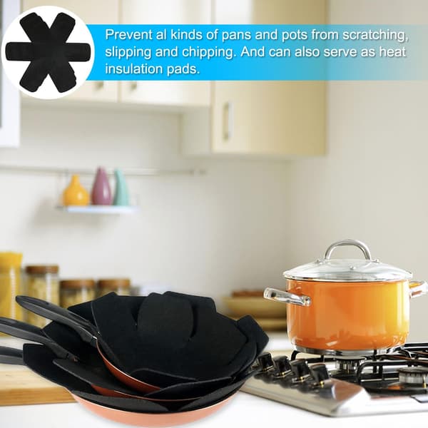 6-piece Pan Protector Set, Pan and Pot Protectors, Trivets, Separator Spacers, 3 Sizes (26/35/38cm)