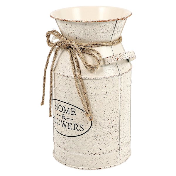 1 st Retro Stil Prydnad Torkad Blomma Hink Heminredning Praktisk Järnhink Beige 10x10x19cm