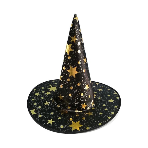Halloween bronzing häxa trollkarl hatt huvudbonad maskerad cap rollspel rekvisita Svart