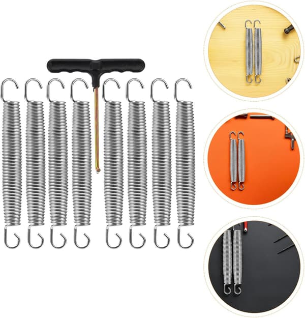 Trampoline Replacement Springs 9-Piece Set - 7-Inch Galvanized Steel Springs