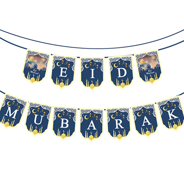 Tyylit 8Mubarak-lippu Kuu Tähti Linna Ripustuskoriste Lippu Juhlat Koristeet Tarvikkeet Tyylit 8