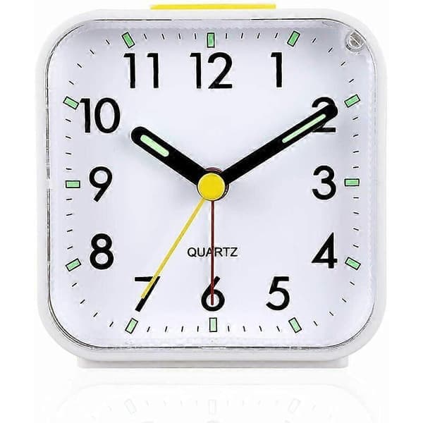 Deckon Silent Analog Alarm Clock, Gentle Wake-up, Beep Sound, Volume Increase, Battery-operated Snooze and Light Function, Easy Setting