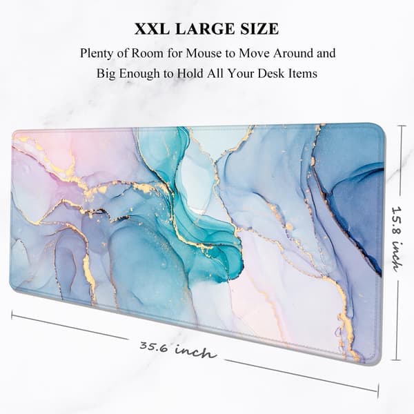 XXL Gaming Mouse Pad - Large Desk Mat with Thick Rubber, Stitched Edges for Full Desk Surface