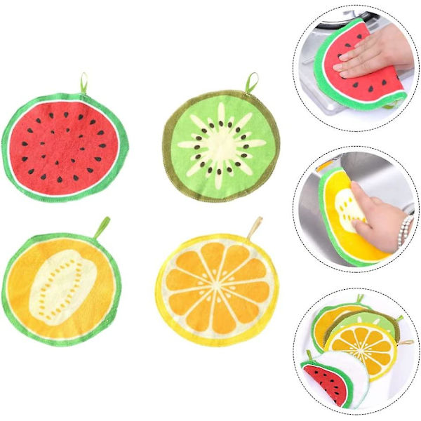 Hängande Handdukar Fruktform Dish Cloth Kökshanddukar Extra Absorberande Handtorkningsduk Torkduk För Kök Badrum (12st)