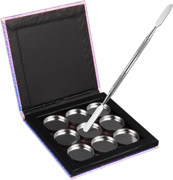 Magnetic Makeup Tray Metal Round Pans Empty Magnetic Eyeshadow Palette Includes Makeup Spatula