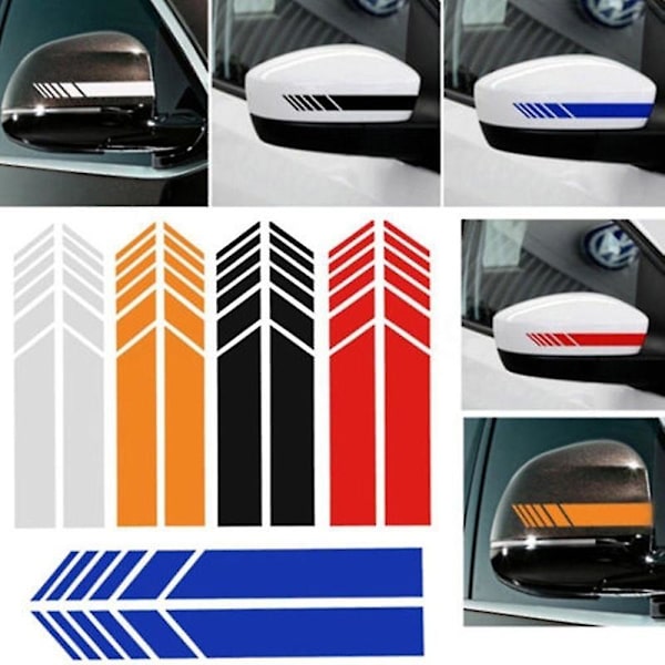 2 stk røde Bakspejl Stickers Bilstylning Kæledyrs Bilsticker Bakspejl Side Decal Stripe Biltilbehør Bilstickers