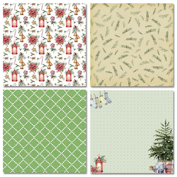 24 st 6x6 tum jultema bakgrundspapper för scrapbooking dekoration journal