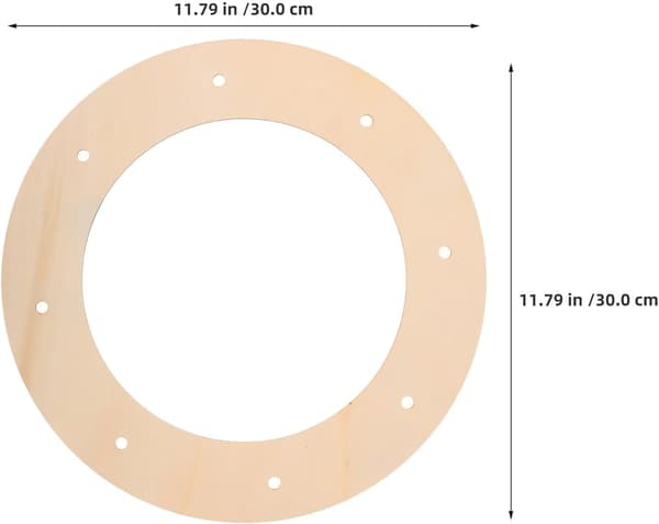 10 stk trekranse-rammering for julehåndverk, tomme hull, ubehandlede treringer