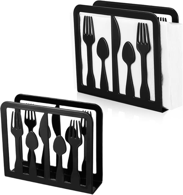 2-delt serviettholder sæt, sorte serviettholdere, metalservietdispenser, papirserviettholder, papirdispenser