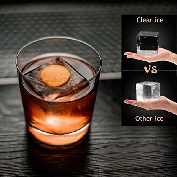 Clear Ice Maker, Clear Ice Square Tray Creates 8 Large Square Ice Cubes, Ice Cube Maker for Cocktails-FM-