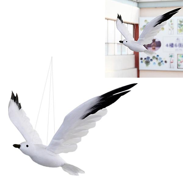 1 stk Kreativ Mågeformet Vedhæng Emulational Måge Dekoration Model Kunstig Flyvende Måge Design Black 33*32CM