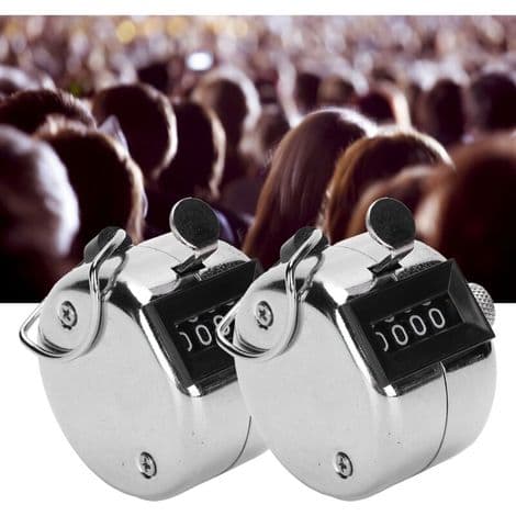 Manual Stainless Steel Counters 0-9999 - 2-pack for Inventory, Durable and Accurate Ergonomic Button - ULISEM