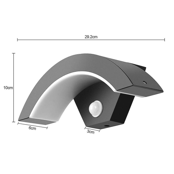 18W LED Utomhuslampa med Rörelsedetektor Vägglampa Utomhus IP65 Vägglampa, Gjutaluminium Antracit Utomhuslampa / Downlight Terrass / G