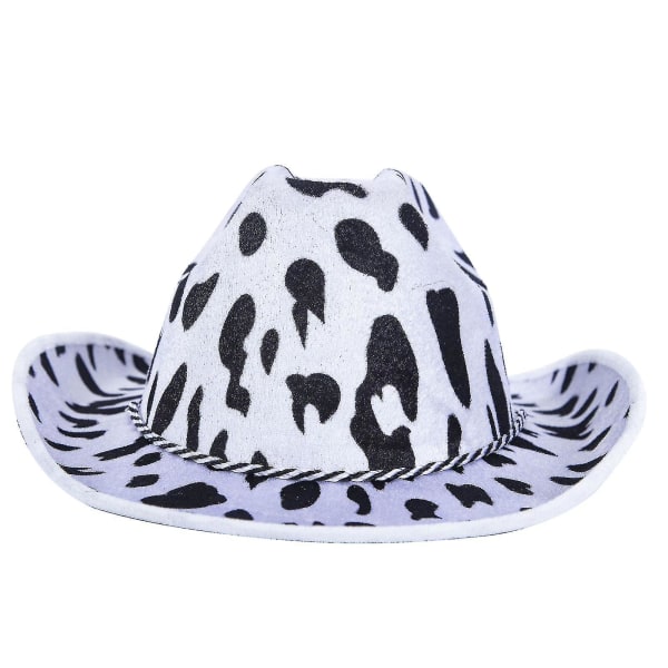 Cowboyhatt Vestlig Cowgirlhatt Bandana Briller Unisex Cowboyhatt Julekostyme Cosplay Kjole Festtilbehør Bare Hatt Svart Hvit Only Hat Black White