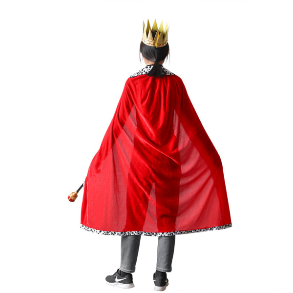 Kungakostym för barn - Robe, krona, spira - Kunglig kappa, prinsdräkt, tillbehör för utklädning