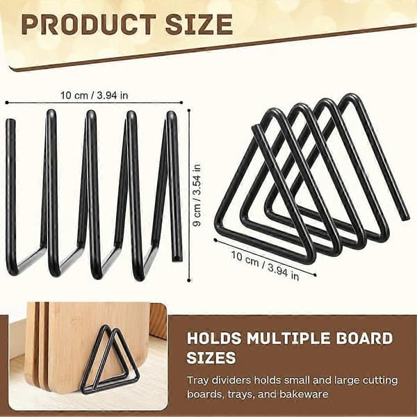 Triangular Metal Cutting Board Holder 4 Slot Organizer Space-Saving Cutting Board Storage Rack for Kitchen Countertop Storage