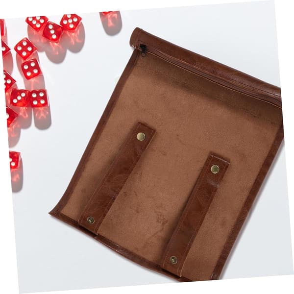 Dice Storage Bag Foldable PU Leather Dice Mat Portable Pouch for Tabletop Games