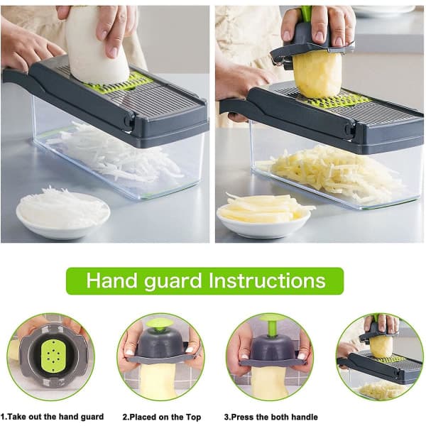 Upgraded Version 14 in 1 Large Safety Chopper Vegetable Chopper