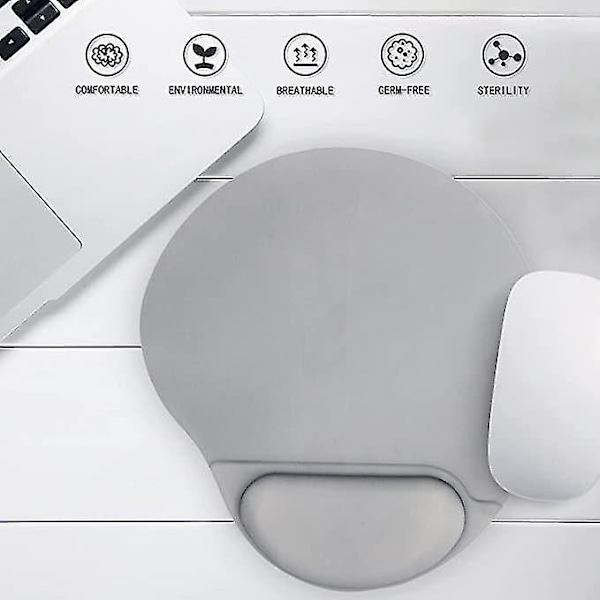 Ergonomisk Musmåtte Med Håndledsstøtte Musmåtte Med Håndledsstøtte Til Hjemmekontor Spil Arbejde Computer Bærbar Relieff For Smerter Med Skridsikker Pu-base 1 Stk