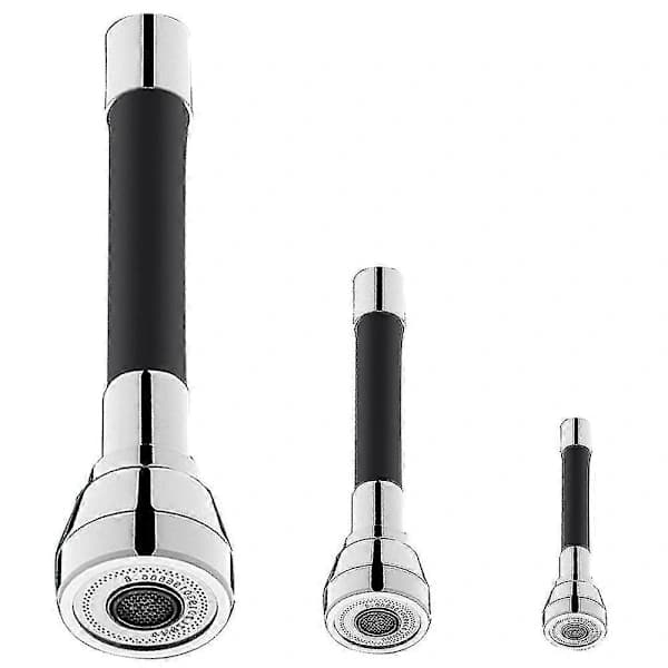 HA~Faucet Extender Universal 360° Rotatable Foam Extension Hose Removable Kitchen Faucet Sprayer Head 20cm Black