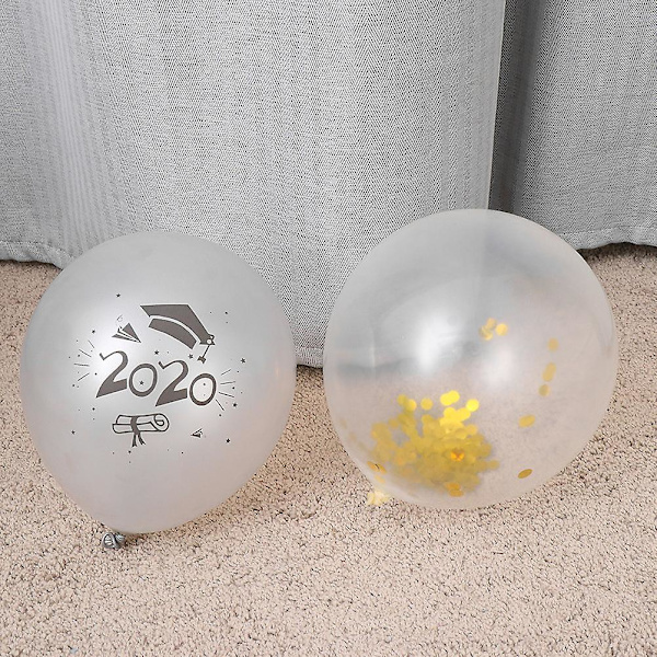 30 stk Sorte Balloner Graduation Dekoration Graduation Party Tilbehør 2020 Runde Balloner Klar Ornam