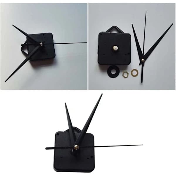 HA-Quartz Movement 3 Hands Super Silent Mechanism, Replacement for Wall Clock Movement, Black