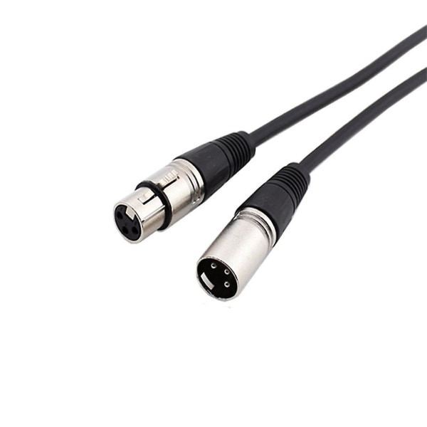 2m XLR Kabel Mikrofonledning Han til Hun Linje Stereo Audio Adapter Stik Sort
