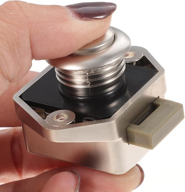 Keyless Push Button Lock for RVs, Cabinet Doors, and Drawers in Minimalist Style