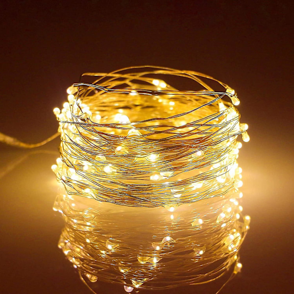 LED-ljusslingor - Batteridrivna Koppartråds-Fairy Lights - Perfekt för Sovrum, Jul, Fester, Bröllop, Dekoration av Mittpunkten (5m/16ft Varmvit)