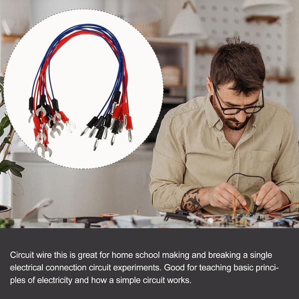 12 Pcs Electrical Wires for Electrical Connection Experiments, Copper Material, 40cm Length