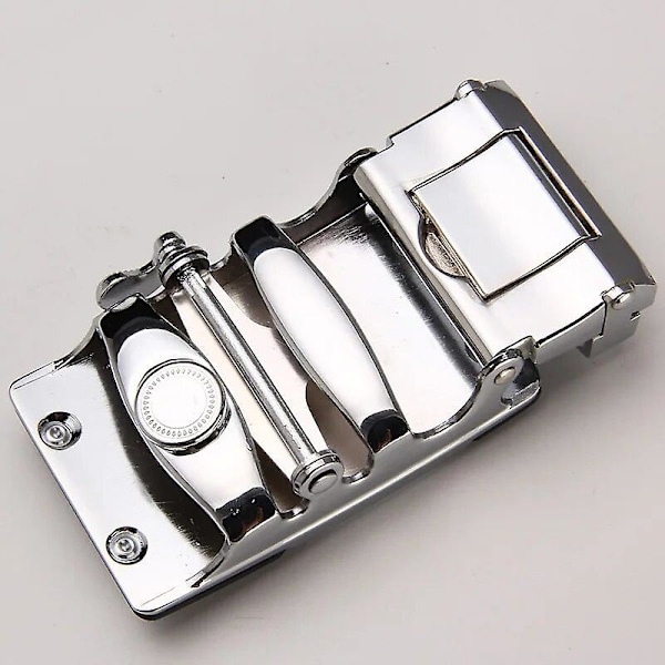 Fashion Lyx Glod Legering Automatisk Pu Bältesspännen för Herr Läder Midjebälten för Män Byxbältesspännen 3.5cm Herrbälte