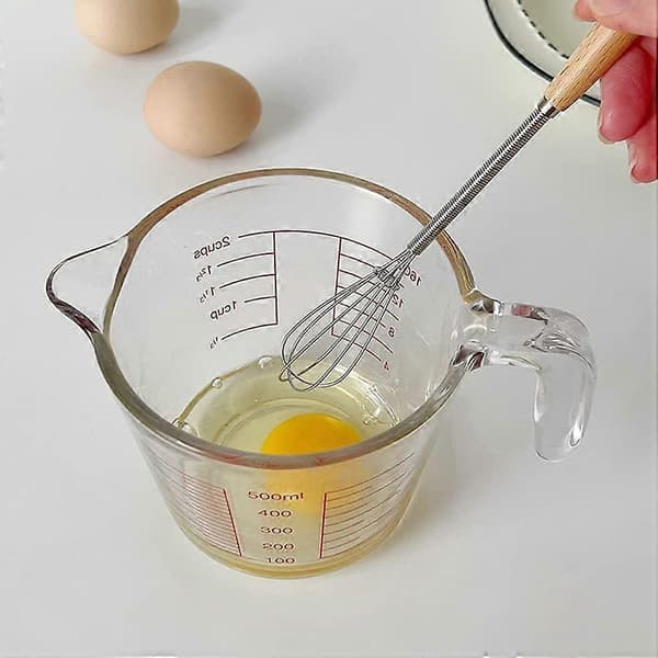 2-pakke liten visp i rustfritt stål, eggvisp, matlagingsvisp for å røre, vispe, blande ingredienser, sauser