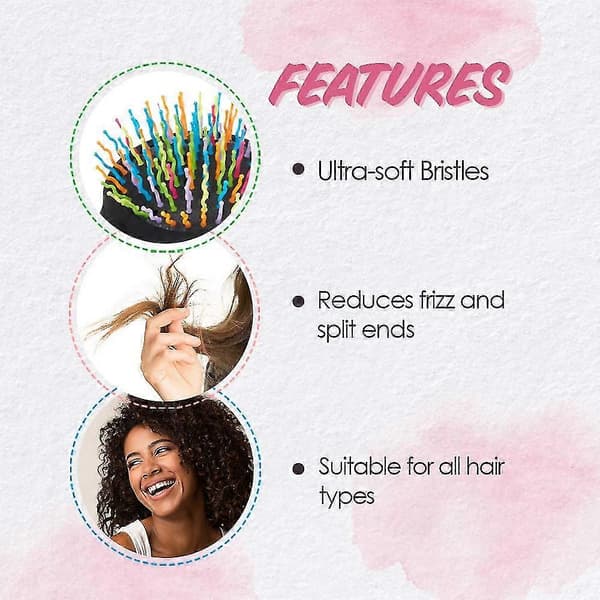 2st Rainbow Volume Brushes Detangling Hair Brushes Hair Curl Straight Magic Combs