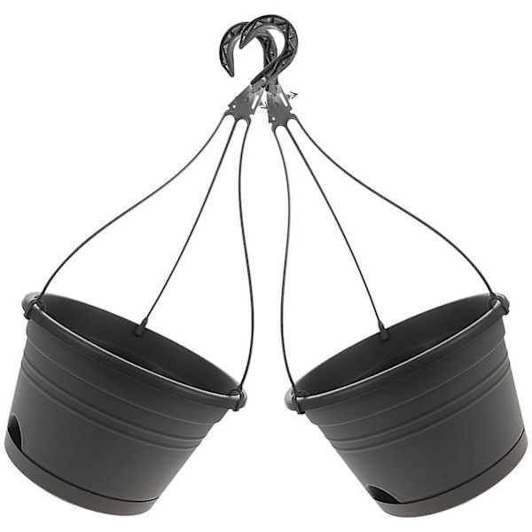 2 stk Vegg Hengende Plantepotter Balkong Plantepot Hage Hengende Plantepot Vegg Plantepot Med Kroker 25x25cm 25x25cm