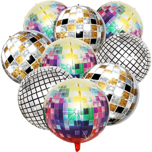 Diskokuleballonger, 9 stk. 56 cm diskotekdekorasjoner