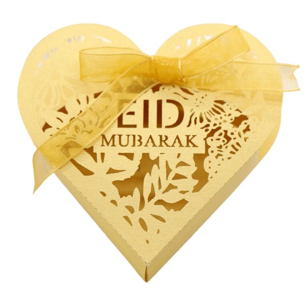 50 kpl Lahjakarkkirasia Ramadan Decoration Ontto Sydämen suklaahippukeksirasia hääjuhliin Kulta