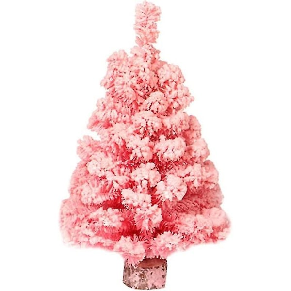 Kunstig Juletre, Snøfylt Juletre, Mini Bordjuletrpynt Til Juledekorasjon 30cm 1stk Rosa